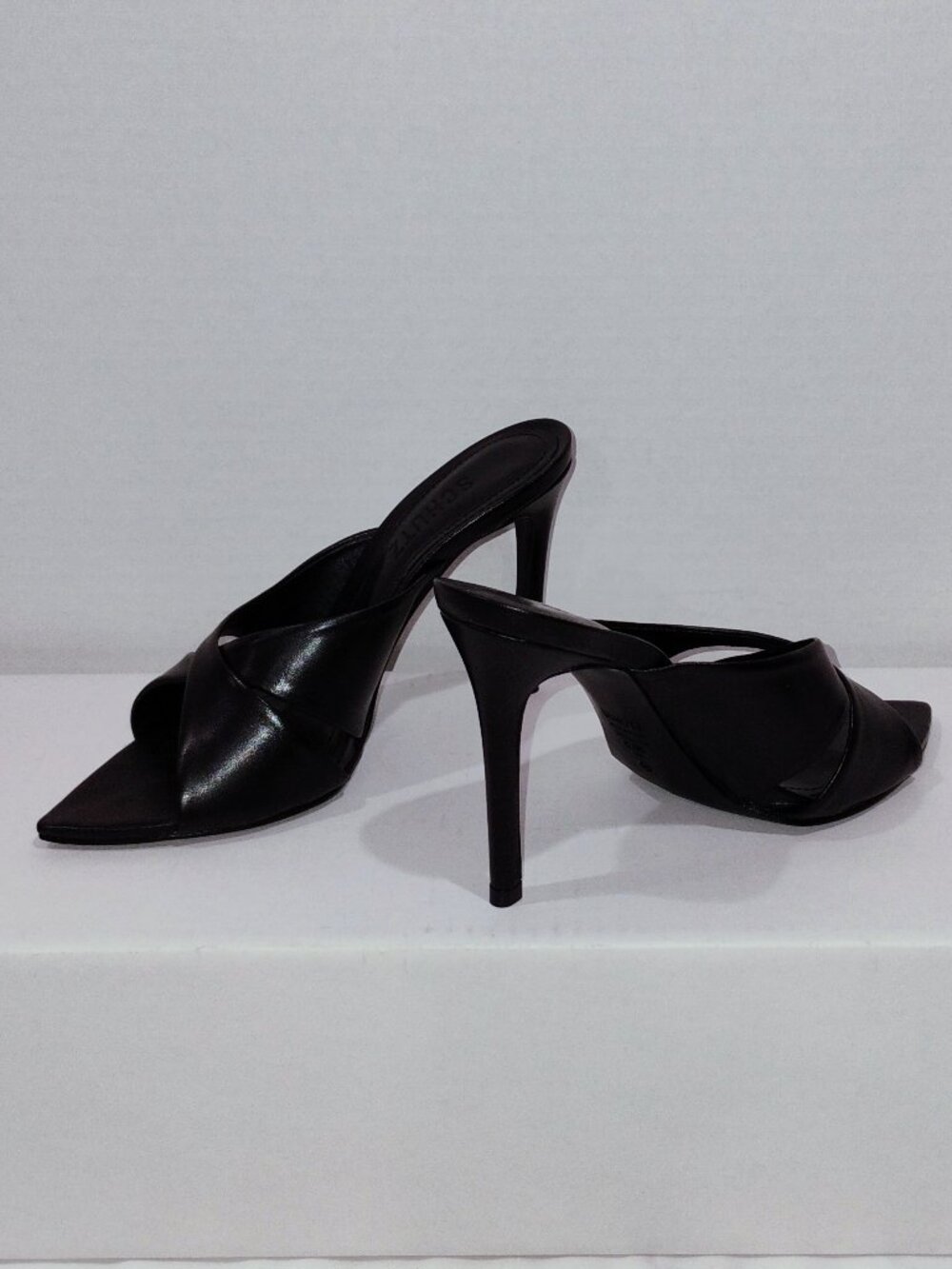 Schutz Women's Maxine Stiletto Mule Sandals Heels Size 6.5 Black - Picture 4 of 8
